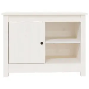 Berkfield TV Cabinet White 70x36.5x52 cm Solid Wood Pine