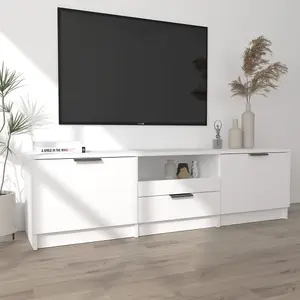 Berkfield TV Cabinet White 140x35x40 cm Engineered Wood