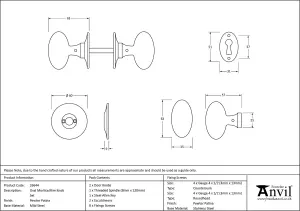 From The Anvil Pewter Oval Mortice/Rim Knob Set