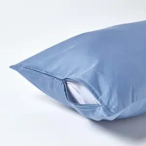 Homescapes Air Force Blue Continental Pillowcase 1000 TC, 40 x 80cm