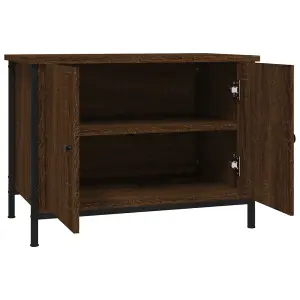 Berkfield TV Cabinet with Doors Brown Oak 60x35x45 cm Engineered Wood