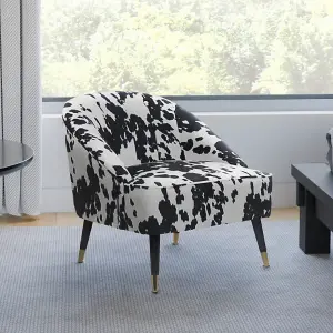 Fabric Cow Print Kensington Slipper Accent Chair