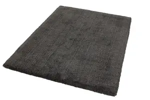 Charcoal Shaggy Modern Plain Easy to clean Rug for Dining Room Bed Room and Living Room-160cm X 230cm