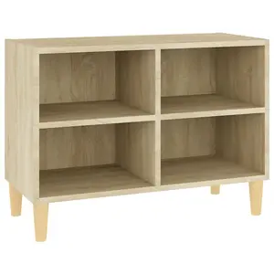 Berkfield TV Cabinet with Solid Wood Legs Sonoma Oak 69.5x30x50 cm