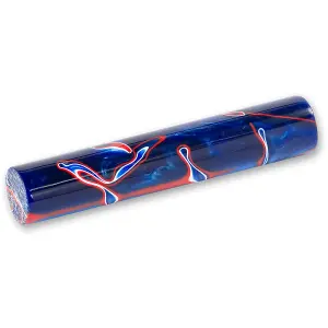 Shockwave Acrylic Pen Blank - Blue with Red/White