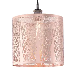 Unique and Beautiful Polished Copper Metal Forest Design Ceiling Pendant Shade