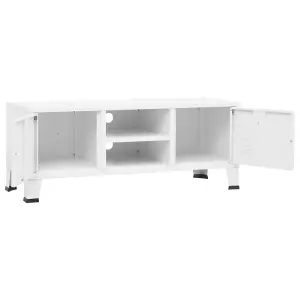 Berkfield Industrial TV Cabinet White 105x35x42 cm Metal