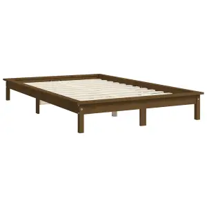 Berkfield Bed Frame Honey Brown 140x190 cm Solid Wood Pine