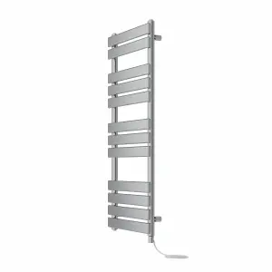 Rinse Bathrooms Electric Flat Panel Heated Towel Rail Chrome Bathroom Ladder Radiator Warmer 1200x600mm 600W