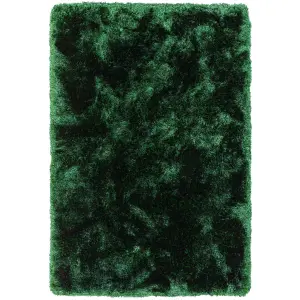 Green Easy to clean Plain Handmade , Luxurious , Modern , Plain , Shaggy , Sparkle Rug for Living Room, Bedroom - 140cm X 200cm