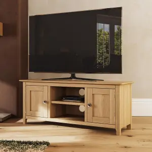 Large Natural Oak 2 Door TV Unit