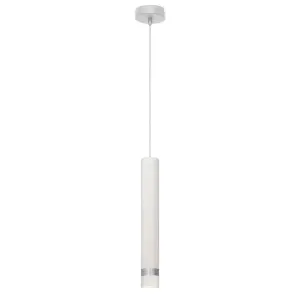 Luminosa Tuba Slim Pendant Ceiling Light White, Chrome 10cm