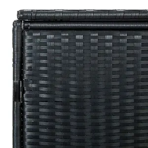 vidaXL Double Wheelie Bin Shed Poly Rattan Black 148x80x111 cm