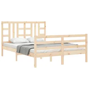 Berkfield Bed Frame with Headboard 160x200 cm Solid Wood