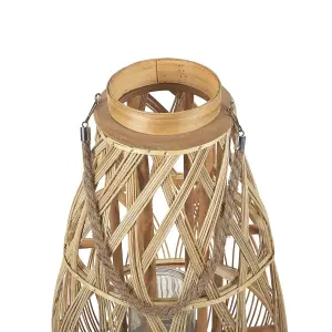 Beliani Rustic Lantern TONGA Wood Natural