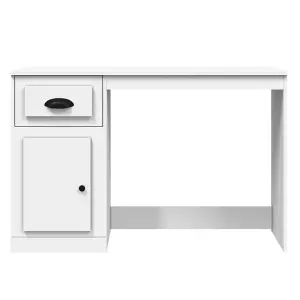 Berkfield Desk with Drawer White 115x50x75 cm Engineered Wood