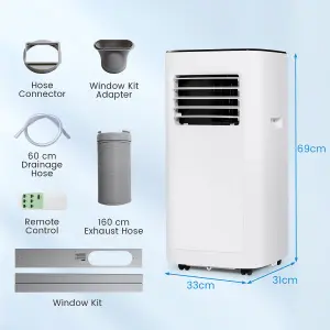 Costway 3-in-1 Portable Air Conditioner 8000BTU Air Cooler Fan Dehumidifier LED display