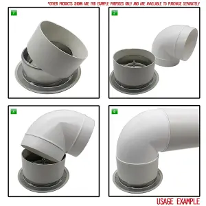 Kair Ceiling Extract Valve 150mm - 6 inch  White Coated Metal Vent