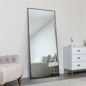 Large Black Thin Framed Leaner Mirror 80cm X 180cm