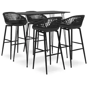 Berkfield 5 Piece Bar Set Black