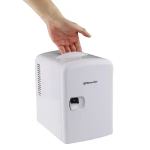 EMtronics 4L Compact Mini Cooler Fridge with 12V Adapter - White