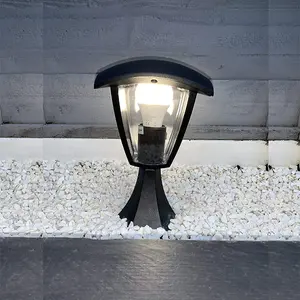 CGC VIOLET Black Outdoor Garden Small Lantern Pathway Post Light