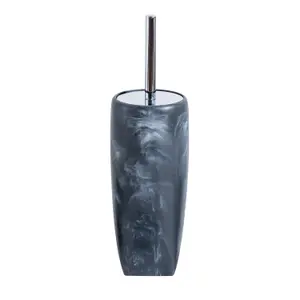 Showerdrape Octavia Grey Marble & Chrome Toilet Brush & Holder