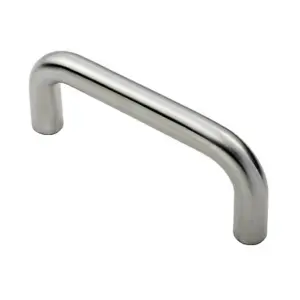 Round D Bar Pull Handle 169 x 19mm 150mm Fixing Centres Satin Steel