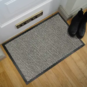 Mighty Mats® Grey Chevron Door mat, 75cm x 45cm