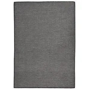 Outdoor Flatweave Rug 140x200 cm Grey