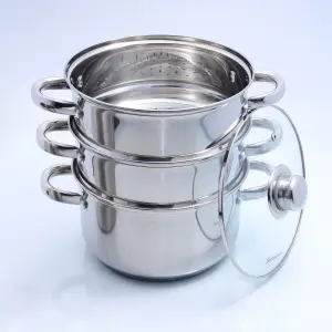 Buckingham Premium Induction Stainless Steel Three Tier Steamer Set  20 cm