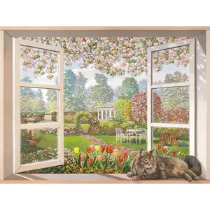 Italian Garden by Andrea Del Missier - Wrapped Canvas Painting Print 90cm H x 120cm W x 4cm D