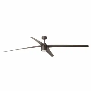 Luminosa Attos LED Ceiling Fan Brown 4 Blades 213cm 20W 3000K