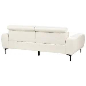 3 Seater Fabric Sofa Cream VEGAMO