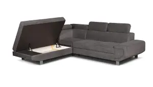 Artic Sofa-Bed with Storage Left Hand Facing Corner in Grey