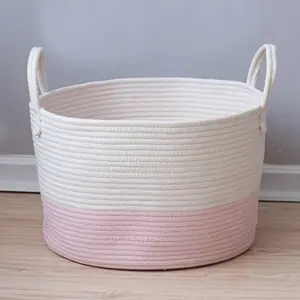 Pink Folding Cotton Laundry Basket Laundry Hamper Storage Bag