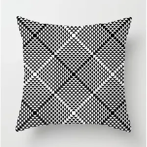 Kearna Black/White Throw Pillow Cover (Set of 4) Houndstooth