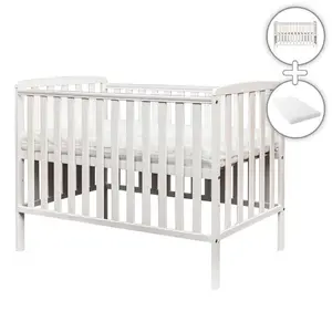 Sydney Cot with Mattress White