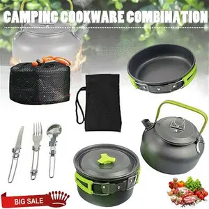 Portable Camping Cookware Kit Outdoor Picnic Hiking Cooking Equipment