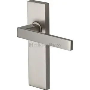 Heritage Door Handle Lever Latch Delta Design (Set of 2) Satin Nickel