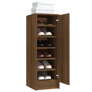 Berkfield Shoe Cabinet Brown Oak 32x35x92 cm Engineered Wood