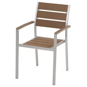 Set of 6 Garden Chairs VERNIO Light Wood