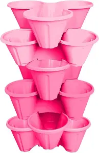 simpa 6 Tier Pink Strawberry Planter Trio Pot