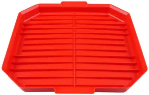 Good2Heat Microwave Cookware Red Rectangular Plastic Dishwasher Safe Bacon Crisper Cooking Gadget