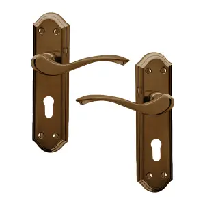 Intelligent Hardware - Internal Door Handle - Windsor - Lever on Backplate - Euro Lock Furniture - Bronze