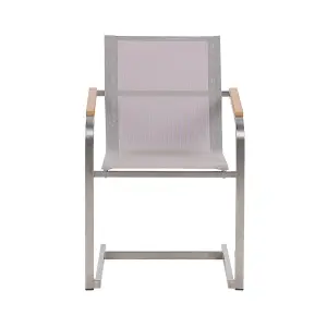 Set of 4 Garden Chairs COSOLETO Stainless Steel Beige