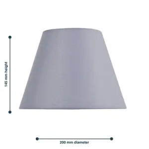 First Choice Lighting 8 Inch Grey Textured Cotton Tapered Fabric Shade