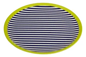 Interiors by Premier Floral Design Stripe Side Plate, Curved Contemporary Breakfast Plate, Functional Breakfast Side Plate