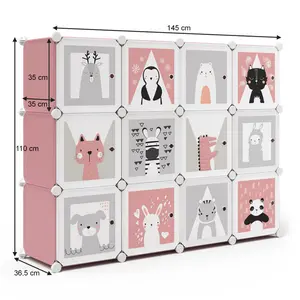 Hamle 75cm Wide Clothes Storage System Pink/Grey/White