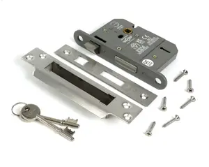 From The Anvil Satin Chrome 3" 5 Lever BS Sash Lock KA